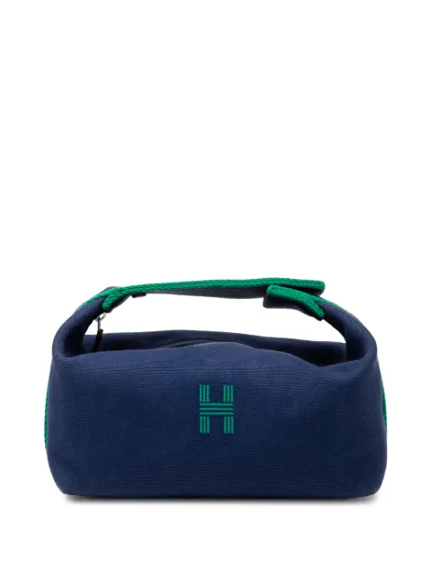 Hermès Pre-Owned 2020-2026 Small Toile Bride A Brac Case vanity bag Blue 9HIJ7I8H0B1IMW5M