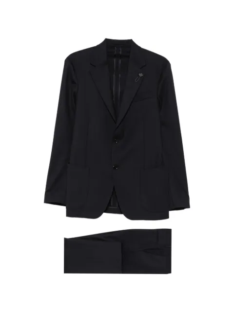 Lardini notched-lapel single-breasted suit Blue AC6300ECN65402