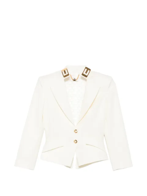 Elisabetta Franchi logo-plaque peak-lapels jacket White GI24966E2