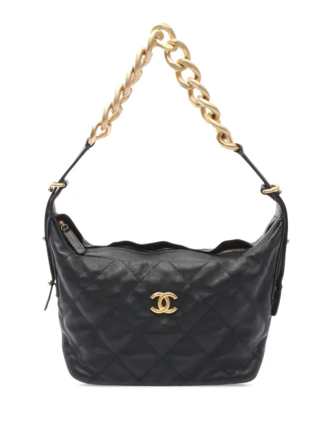 CHANEL Pre-Owned 2021-2026 Quilted Calfskin Daily Hobo shoulder bag Black 4LGOMELLMBVDA4VN