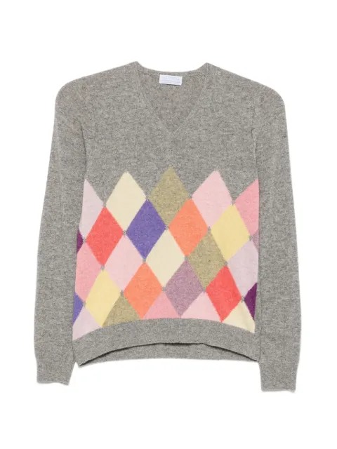 Ballantyne Vintage 2000s argyle V-neck sweater Grey BA280CBR
