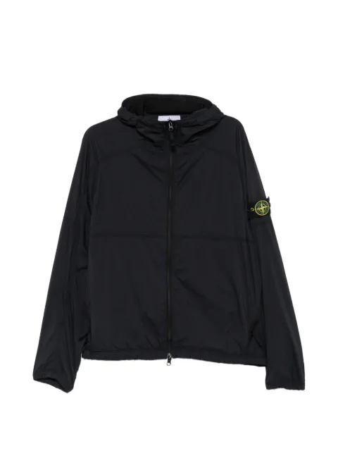 Stone Island logo-patch hooded jacket Black L2S15Q100020S0474
