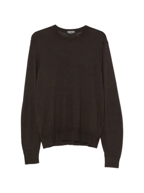 TOM FORD crew neck ribbed-trim sweater Brown KCL082YMK073