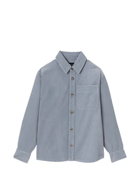 A.P.C. corduroy chest-pocket shirt Blue COHQWH02810
