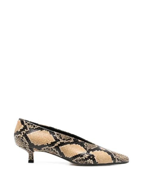 Aeyde Clara snake-effect pointed-toe pumps Neutrals A11PU0125006006226
