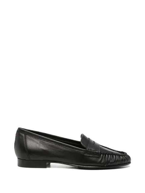 Aeyde Aldous ruched penny-slot loafers Black A11FL0717001001226