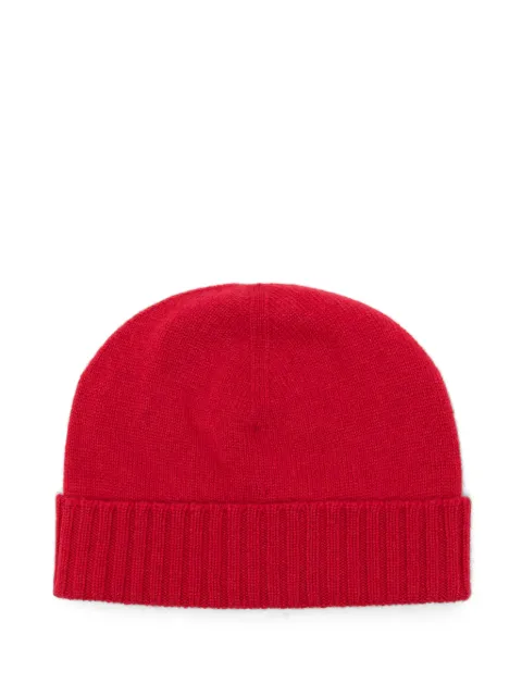 Malo ribbed-trim knitted beanie hat Red XTT005F1B02