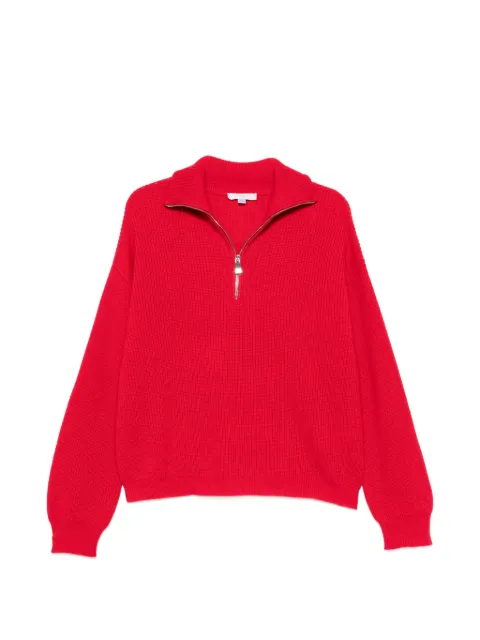 Malo ribbed-knit half-zip sweater Red DXD060F1B02