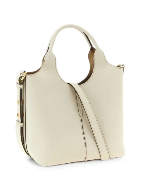 Tod's logo-plaque leather tote bag Neutrals XBWEBRF0100UBL