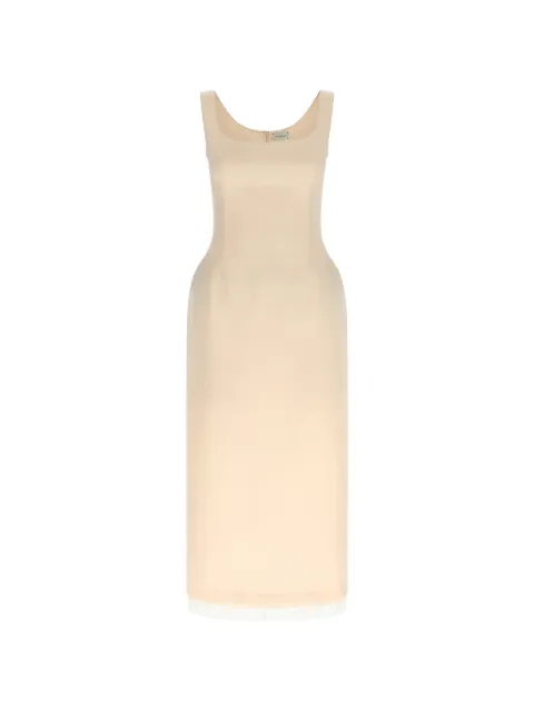 Magda Butrym lace-insert midi dress Neutrals 112726