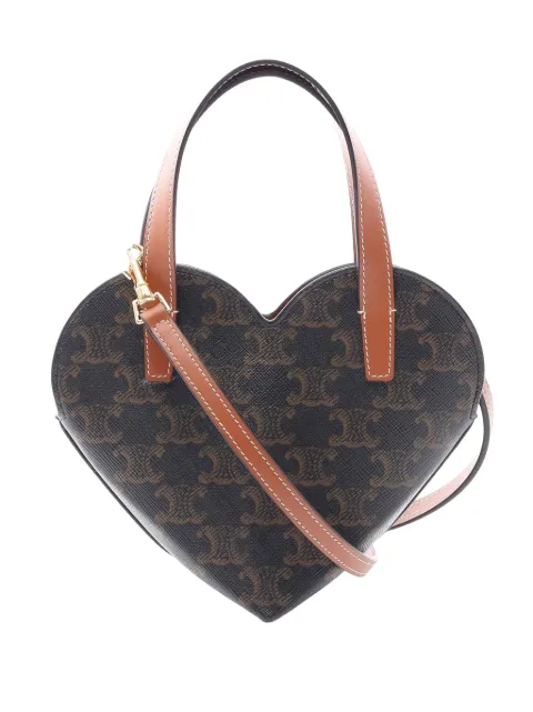 Celine Pre-Owned 2021-2025 Triomphe Coated Canvas Heart crossbody bag Black 6ABF9EIEH4URNSCO
