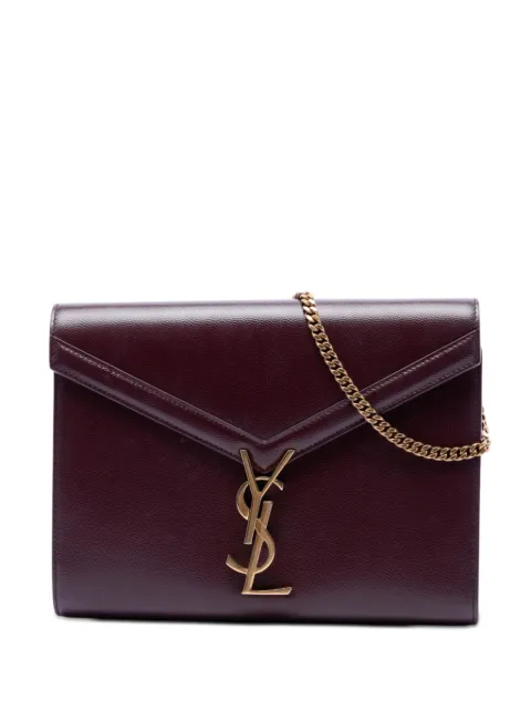 Saint Laurent Pre-Owned 2010-2026 Grain De Poudre Monogram Cassandra Chain Wallet crossbody bag Red UAJHY8T87V5SAAWX