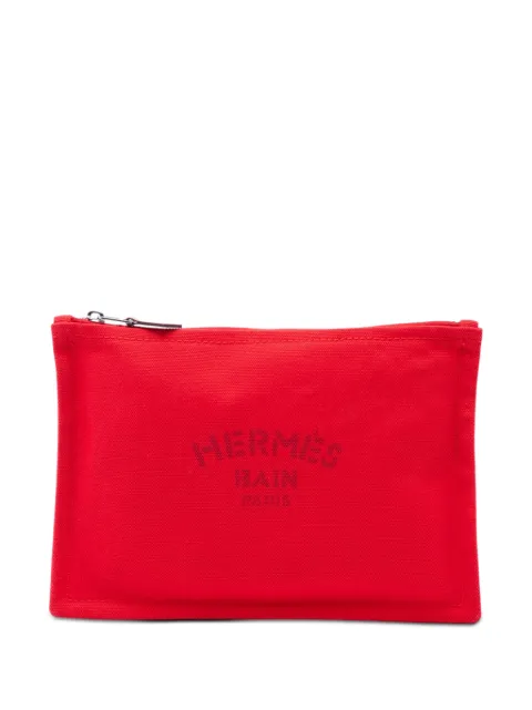 Hermès Pre-Owned 2000-2026 Toile Bain Yachting Flat PM pouch Red PEX2S2DFER1E9ZJD
