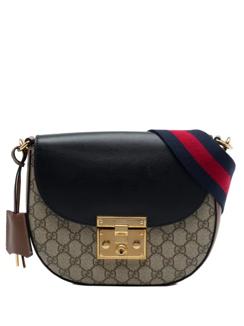 Gucci Pre-Owned 2016-2026 GG Supreme Web Padlock crossbody bag Neutrals OHT5DMMTXPGGW9J7