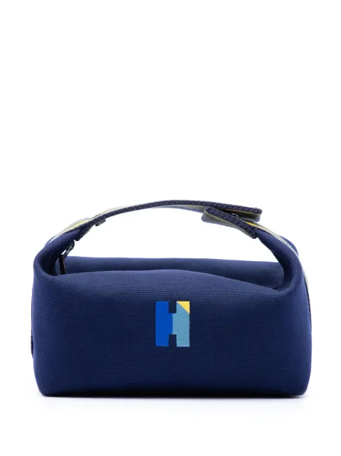 Hermès Pre-Owned 2023-2026 Small Toile Bride A Brac H Pavillon Case vanity bag Blue MGPI1YDNGEIC55OI