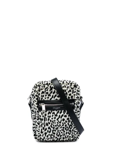Saint Laurent Pre-Owned 2020 Leopard Print Canvas Sid Messenger Bag crossbody bag White HNVQ500EQUYX4HJQ