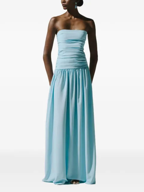Baobab Nicola ruched strapless maxi dress Blue 6360459