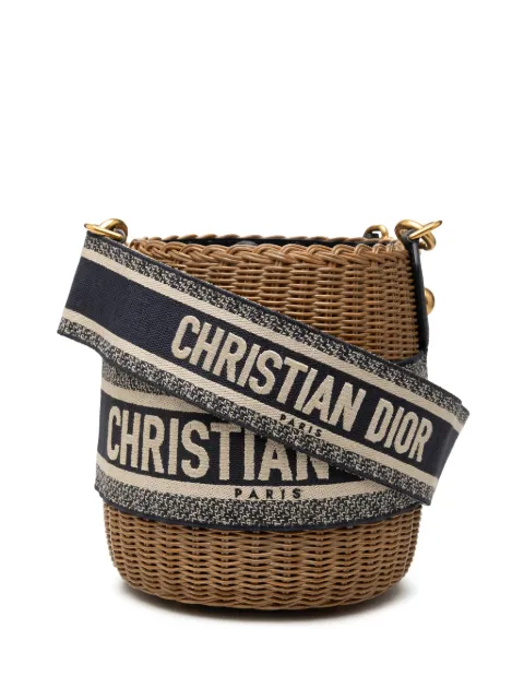 Christian Dior Pre-Owned 2021 Oblique Wicker bucket bag Brown MCG8X5UFMW47EYXU