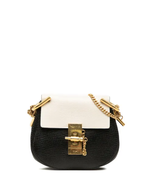 Chloé Pre-Owned 2017 Mini Bicolor Grained Calfskin Drew crossbody bag Black JMWXDPQWSTO1RNJ2