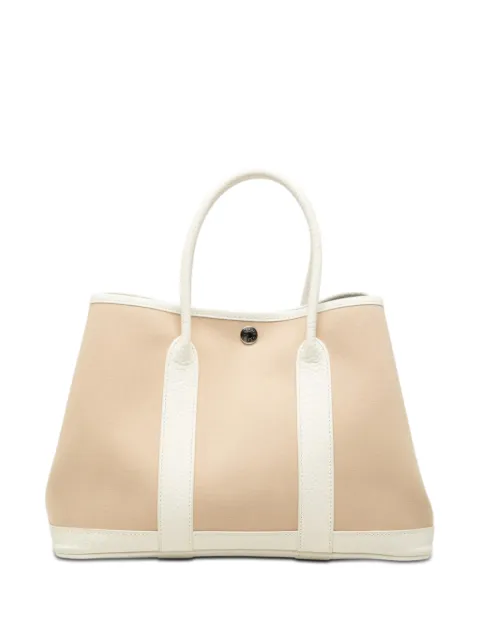 Hermès Pre-Owned 2014 Toile and Negonda Garden Party 30 satchel White GN5D037BW77PBJUG