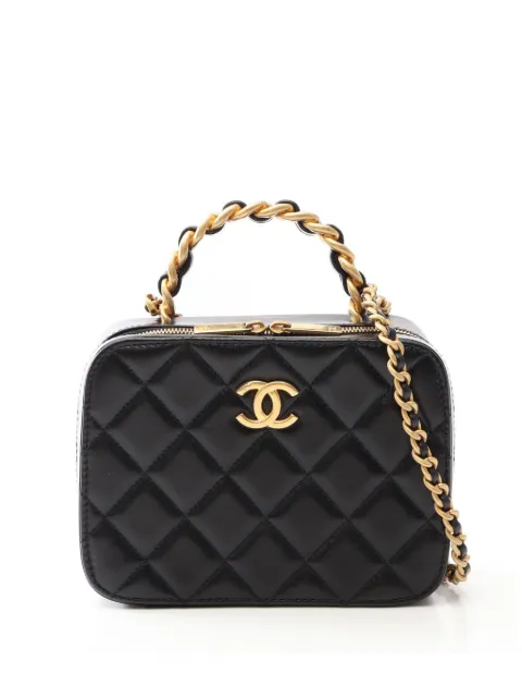 CHANEL Pre-Owned 2021-2026 Small CC Quilted Lambskin Top Handle Vanity Case satchel Black 7XUFQ5ELTX7NXXCY