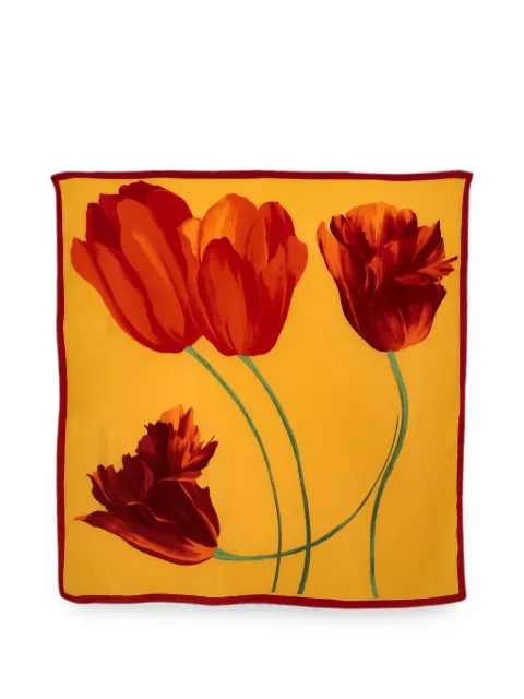 Vintage floral-print scarf Yellow W2752682