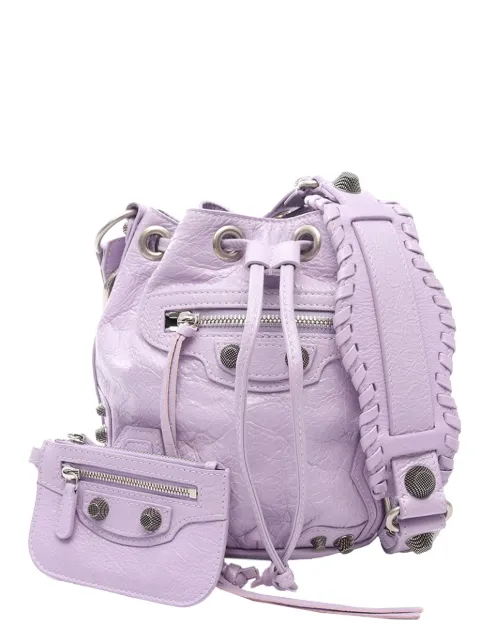 Balenciaga Pre-Owned 2018-2026 Lambskin Le Cagole XS bucket bag Purple M6EGUG3KRCDS17M3