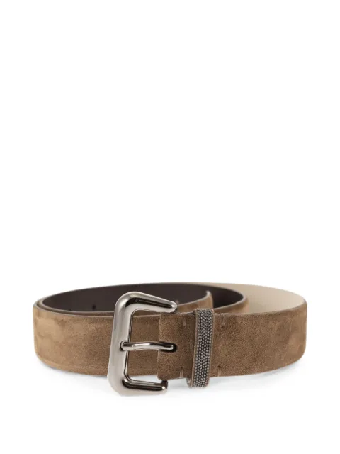 Brunello Cucinelli jewelled suede belt Neutrals M0DELC33IC9773