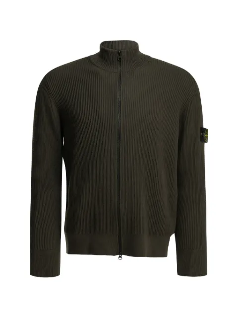 Stone Island 5100017 full-rib RWS woll Loose-fit zip-up jumper Grey L2S155100017S00C2