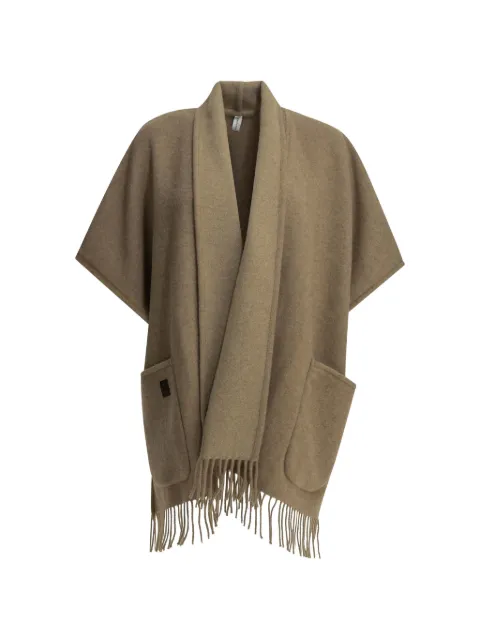Ferragamo fringed cashmere coat Brown 795395