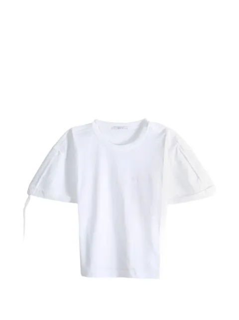 Givenchy logo-embroidered sleeve-detail T-shirt White BW70G931D8