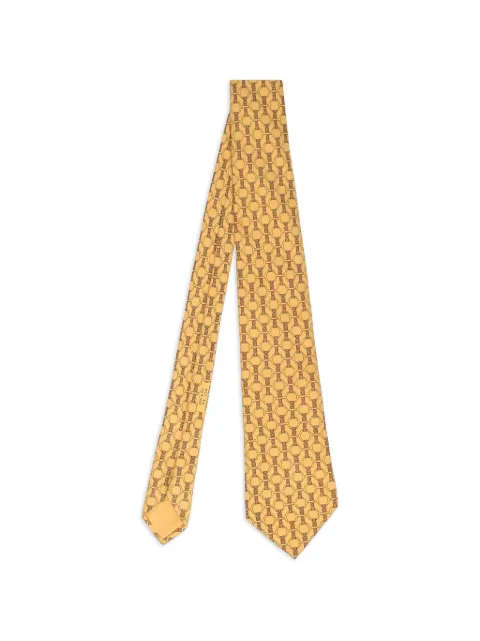 Hermès Pre-Owned geometric-print tie Yellow W246265