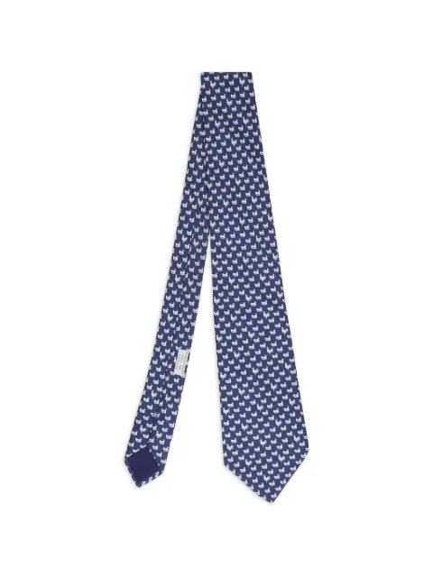 Hermès Pre-Owned chicken-print tie Blue W246261