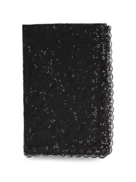 Vintage floral-lace sequin-embellished scarf Black W2752654