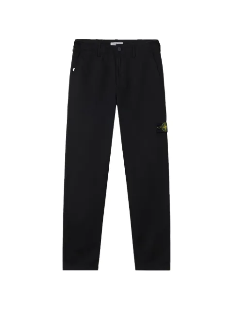 Stone Island logo-patch chino trousers Black L2S153100001S0404