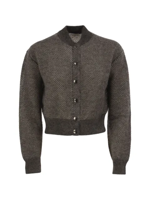 Brunello Cucinelli openwork shimmering cardigan Grey MGG270506CUG68
