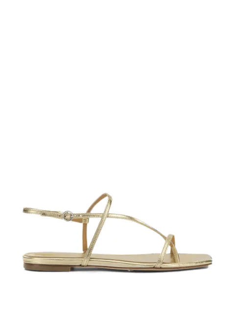 Aeyde Ella flat leather sandals Gold ELLANAPPALEATHER