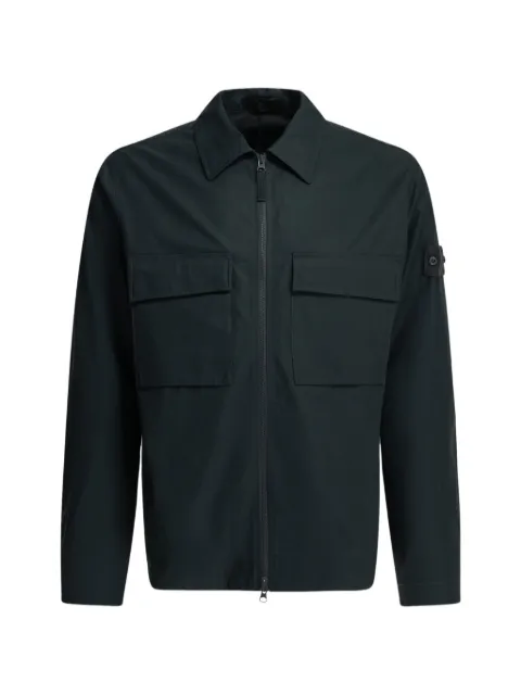 Stone Island logo-patch shirt jacket Blue L2S151200018S0F01