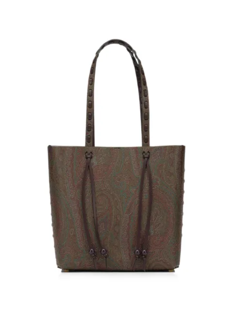 ETRO Paisley-print whipstitch-trim shoulder bag Brown WP1D0025AE246