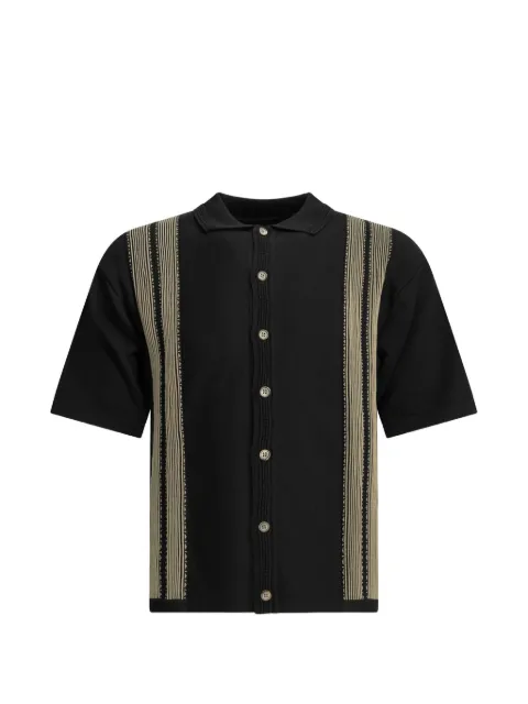 KAPITAL striped short-sleeve shirt Black EK1728KN