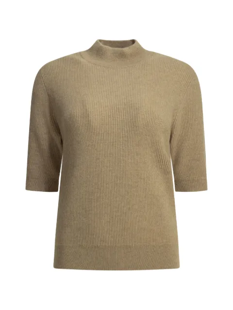 Brunello Cucinelli ribbed short-sleeve sweater Brown M12250014C059