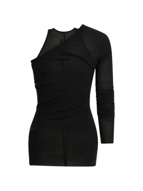 Rick Owens one-shoulder ribbed top Black RP02F5203R