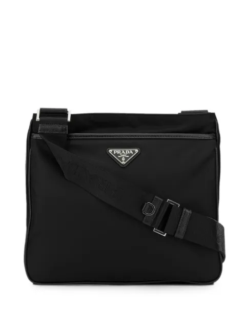 Prada logo-plaque shoulder bag Black 2VH1182DMHF0002