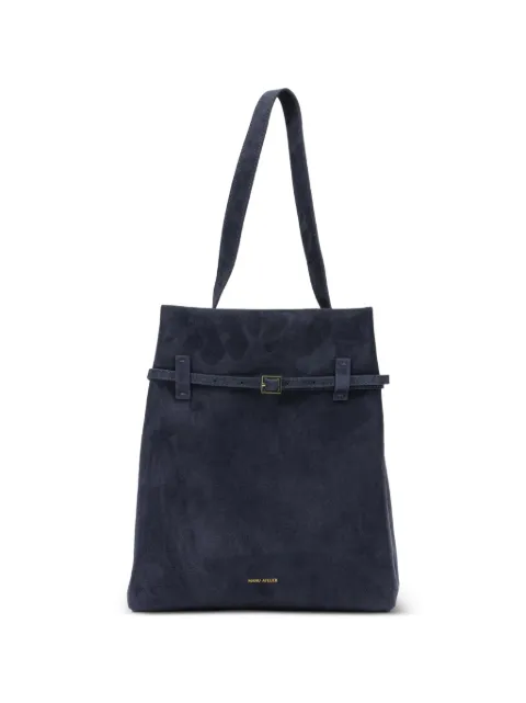 Manu Atelier Tote du Jour suede tote bag Blue 2025220TOTEDUJOURDARKNAVY