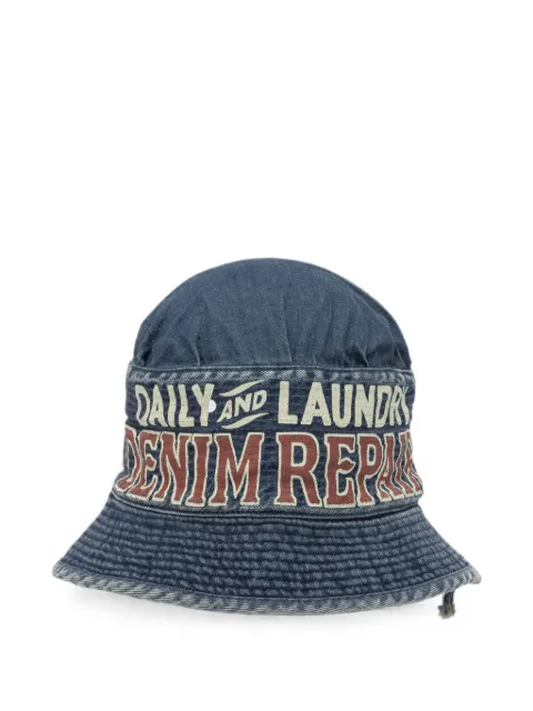 KAPITAL Laundry logo-print bucket hat Blue EK1837XHPRO