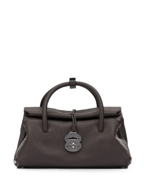 Zanellato stud-embellished leather tote bag Brown 0687501120000