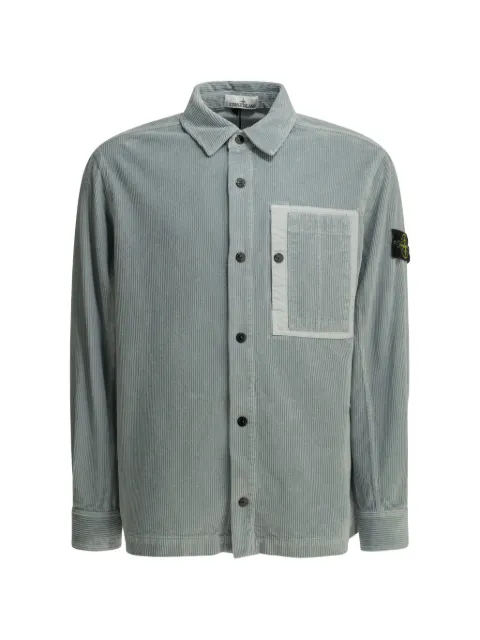 Stone Island Compass-motif corduroy shirt jacket Grey L2S151200016S0212