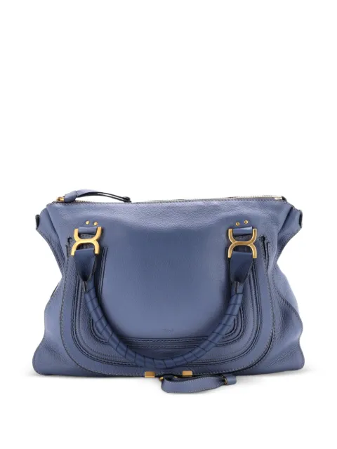 Chloé Pre-Owned Marcie Leather Large shoulder bag Blue LI2FYK0UZ3PPJN5F