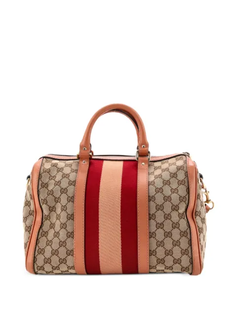 Gucci Pre-Owned Vintage Web Boston Bag GG Canvas Medium satchel Brown DAVRKF9I0G9JR4FJ