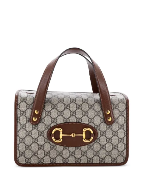 Gucci Pre-Owned Horsebit 1955 Boston Bag GG Coated Canvas Small satchel Brown WU3KL743LH46OVGR